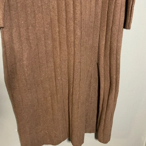 Abercrombie & Fitch brown ribbed mock neck sweater midi dress - Picture 8 of 9